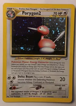 Porygon2 12/64 Neo Revelation Holo Rare Vintage Pokemon TCG w SWIRL 💫 - Image 1