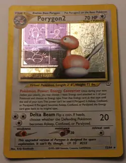 Porygon2 12/64 Neo Revelation Holo Rare Vintage Pokemon TCG w SWIRL 💫 - Image 2