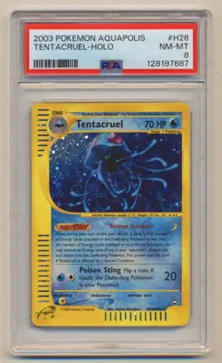 PSA 8 Pokemon Aquapolis Holo Rare Tentacruel H26/H32 NM/MINT Condition! - Image 1