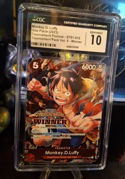 2023 One Piece Promo Monkey D. Luffy ST01-012 WINNER Alt Art SR CGC / PSA 10 🔥 - Image 4