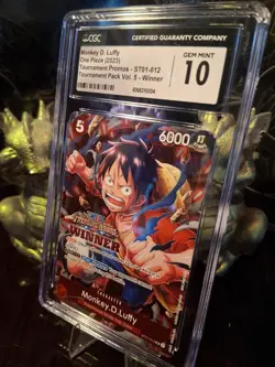 2023 One Piece Promo Monkey D. Luffy ST01-012 WINNER Alt Art SR CGC / PSA 10 🔥 - Image 5