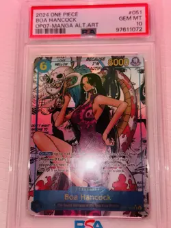 One Piece Boa Hancock OP07-051 SR Manga Alt Art Holo PSA 10 One Piece CCG - Image 3