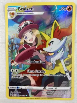 Braixen TG01/TG30 Silver Tempest Trainer Gallery Holo Pokemon TCG Card NM - Image 1