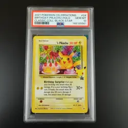 PSA 10 Birthday Pikachu 24 Pokemon Celebrations Holo Graded Card - Image 1