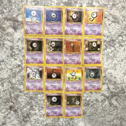 Pokemon TCG Neo Destiny Unown 15 Card Lot. B,D,E,J,I,F,L,O,K,T,Y,W,U,V - Image 1