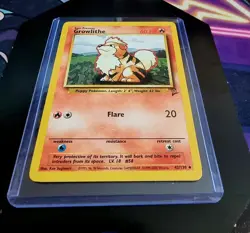 Pokemon Growlithe Card 42/130 Base Set 2 - Image 1