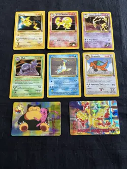 Pokemon Cards (8) Count Mix Holos Movie Promo Fossil Empty Wrapper Pikachu 2000 - Image 1