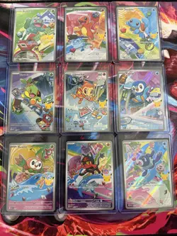 Pokemon First Partner Illustration 30th Collection Complete Promo Set 9 Cards - Image 1
