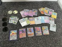 Pokemon Card Lot + Unused Code Cards & Promo Coins Bundle - Image 1