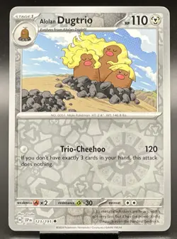 Pokemon Alolan Dugtrio 123/191 Reverse Holo Surging Sparks NM - Image 1