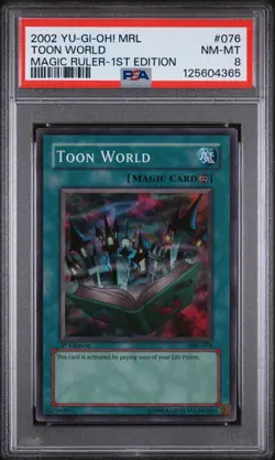 YUGIOH 2002 TOON WORLD 1ST EDITION PSA 8 MRL-076 NEAR MINT - Image 1