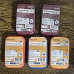 One Piece TCG Art Set Tin Pack Set Vol 1 & Vol 2 Complete Lot of 5 Sealed Tins - Image 2