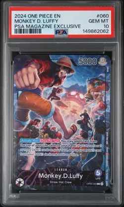 2024 ONE PIECE PROMOS PSA MAGAZINE EXCLUSIVE #060 MONKEY D. LUFFY PSA 10 - Image 1