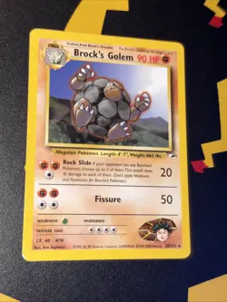 Pokemon Card Gym Heroes Brock's Golem 20/132 Unlimited Rare - Image 1