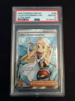 Pokemon TCG Lillie's Determination Trainer Card Holo Rare 169/132 PSA 10 GEM MT - Image 1