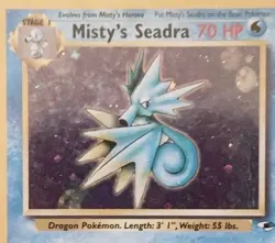 Pokemon Misty's Seadra 009/132 Gym Heroes Holo Card w/ Some Bend & Edge Wear - Image 3