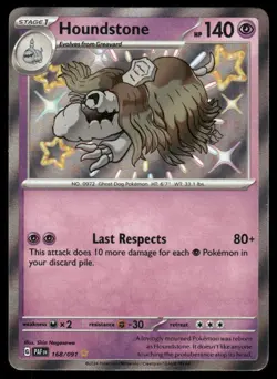Pokemon Cards Houndstone 168/091 Paldean Fates Shiny Rare NM *2 - Image 1