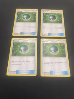 Pokemon Playset Net Ball 187/214 Lost Thunder 4x Four Cards x4 Lightly Played - Image 1