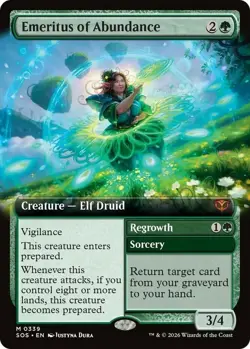 x1 Emeritus of Abundance - Foil - Extended Art M MTG Secrets of Strixhaven M/NM, - Image 1