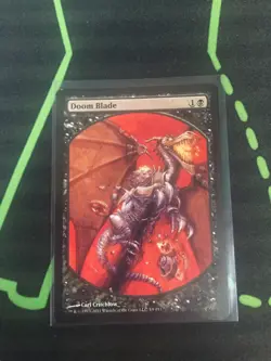 MTG Magic The Gathering Doom Blade Textless Full Art Promo Black Commander - Image 1
