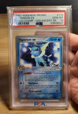 2007 Pokemon World Championships Promo Legend Ascent Vaporeon Ex 110/113 Psa 10 - Image 1
