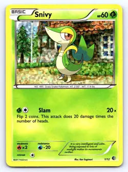 Snivy 001/012 Holo Promo McDonald's Promos 2011 Pokemon Holo Moderately Played - Image 1