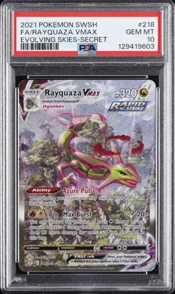 2021 POKEMON SWORD & SHIELD EVOLVING SKIES SECRET FULL ART/RAYQUAZA VMAX PSA 10 - Image 1