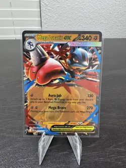 Pokemon TCG Mega Lucario ex - 077/132 ME01: Mega Evolution Double Rare NM - Image 1