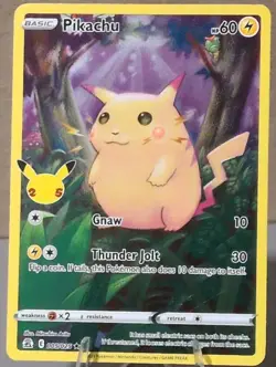 Pokemon Pikachu Celebrations Holo Rare 005/025 Basic 60 HP - Image 1