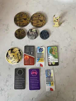 Nintendo Pokemon TCG Flip Coins Pikachu Venusaur Mimikyu Metal Embossed Holofoil - Image 1