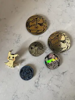 Nintendo Pokemon TCG Flip Coins Pikachu Venusaur Mimikyu Metal Embossed Holofoil - Image 3