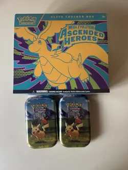 Pokemon Mega Evolution Ascended Heroes ETB & 2 Pikachu Tins SEALED - Image 1