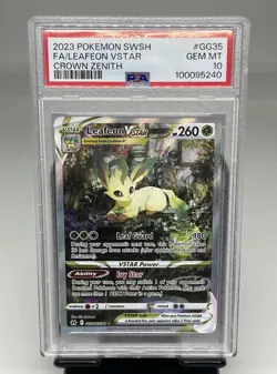 2023 Pokemon Sword Shield Crown Zenith #GG35 Full Art Leafeon VSTAR PSA 10 - Image 1