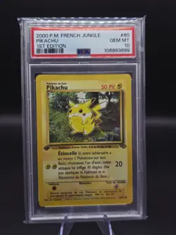 Pikachu 60/64 Jungle 1st Edition PSA 10 Carte Pokemon 2000 - Image 1