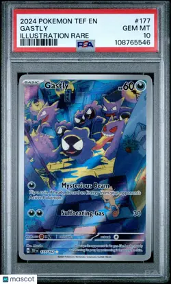 2024 Pokemon Tef EN-Temporal Forces Gastly Illustration Rare PSA 10 177/162 - Image 1