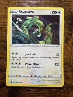 Pokemon Rayquaza Promo Holo SWSH029 Basic 130 HP SWSH Promo - Image 1