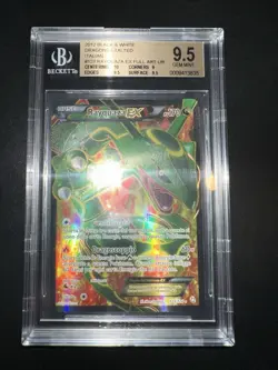 POKEMON BGS 9,5 RAYQUAZA EX FULL ART 123/124 STIRPE DEI DRAGHI 2012 POP 1 in🌍 - Image 2