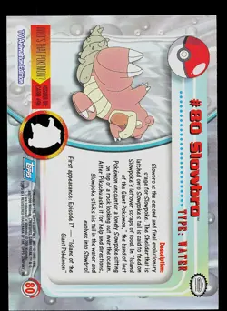 Pokemon Card - Slowbro Topps TV Animation Edition 80 Blue Logo - Image 2