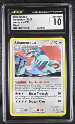 CGC 10 Salamence 8/99 Holo Arceus Pokemon Card - Image 1