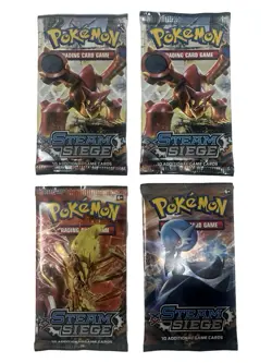 Pokemon 2016 XY Steam Siege Booster Pack 10 Cards New Factory Sealed (Lot of 4) - Image 1