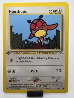 Hoothoot 60/111 Neo Genesis 1st Edition Common Pokemon Card - Image 1