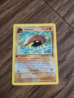 Kabuto 50/62 1st Edition Fossil Regular LP - Pokemon Card - Image 1