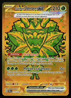 Teal Mask Ogerpon ex 177/131 Hyper Rare Prismatic Evolutions Pokemon Card - Image 1