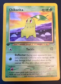 POKEMON NEO GENESIS 1ST EDITION CHIKORITA COMMON CARD 53/111 - Image 1