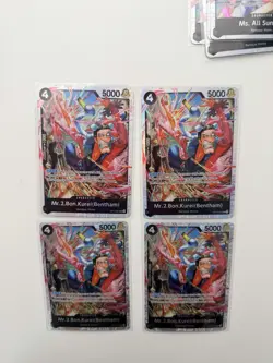 One Piece TCG OP14-091 Mr.2.Bon.Kurei(Bentham) SR (x4) Playset, English/NM - Image 1