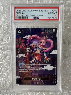 One Piece TCG PSA 10 GEM MT Perona Special Alt Art OP14-EB04 - Image 1