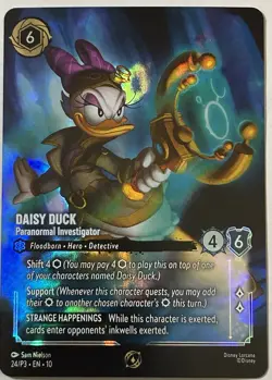 Disney Lorcana Daisy Duck Paranormal Investigator Store Champion Card FOIL Top 8 - Image 1