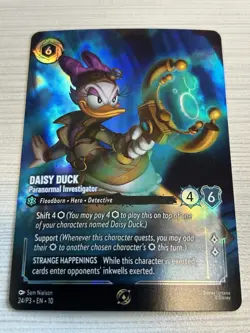 Disney Lorcana Daisy Duck Paranormal Investigator Store Champion Card FOIL Top 8 - Image 3