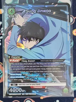 Solo Leveling Union Arena Sung Jinwoo 047 Release Event Participation Foil Card - Image 1