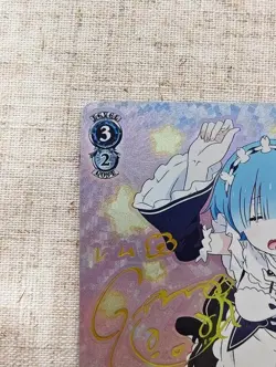 Weiss Schwarz Re:Zero Defenseless Yawn Rem RZ/S116-078SP SP signed foil - Image 2
